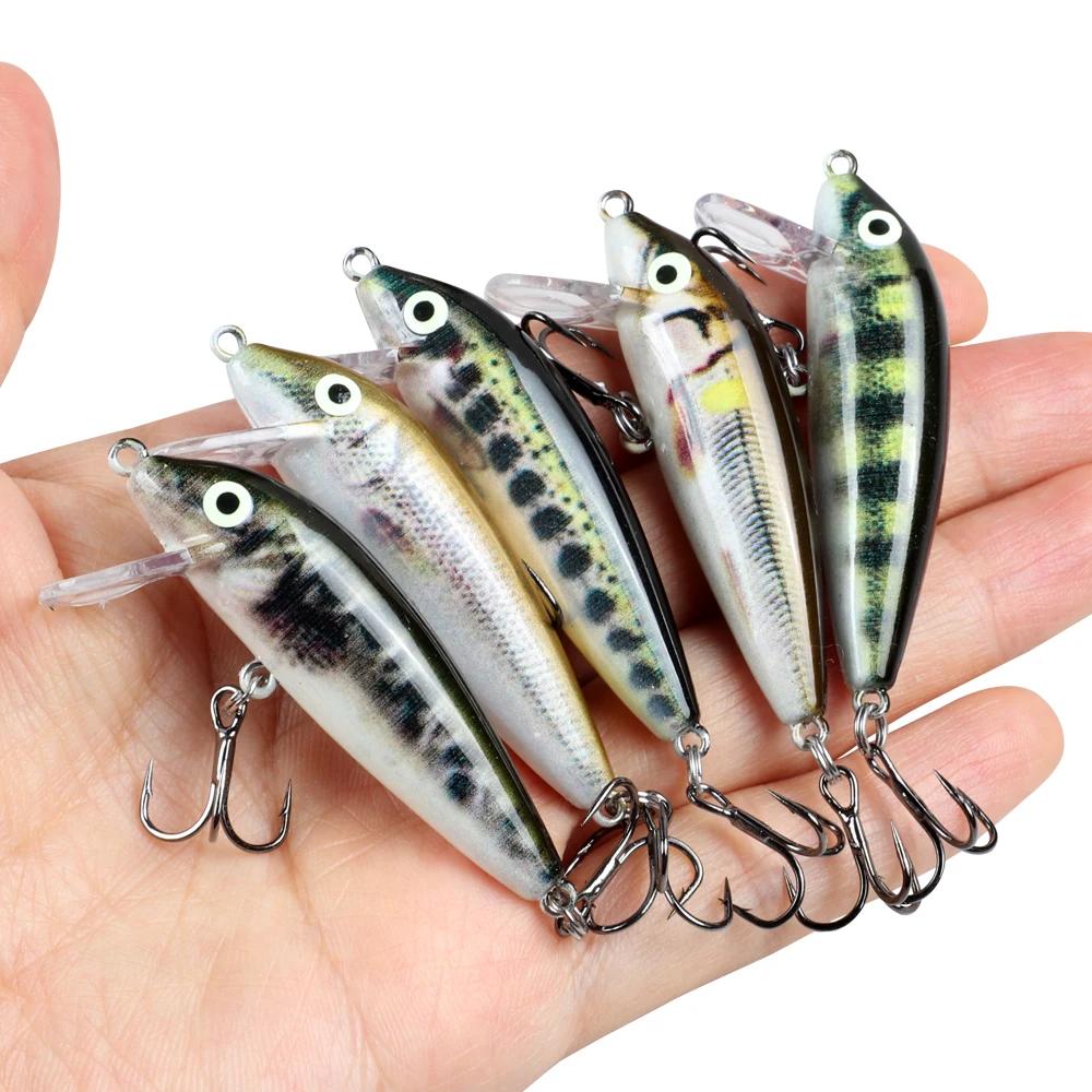 JOHNCOO 5 cm 5g coulant vairon Wobblers leurres de pêche truite leurre et appât dur Jerkbait pour pe