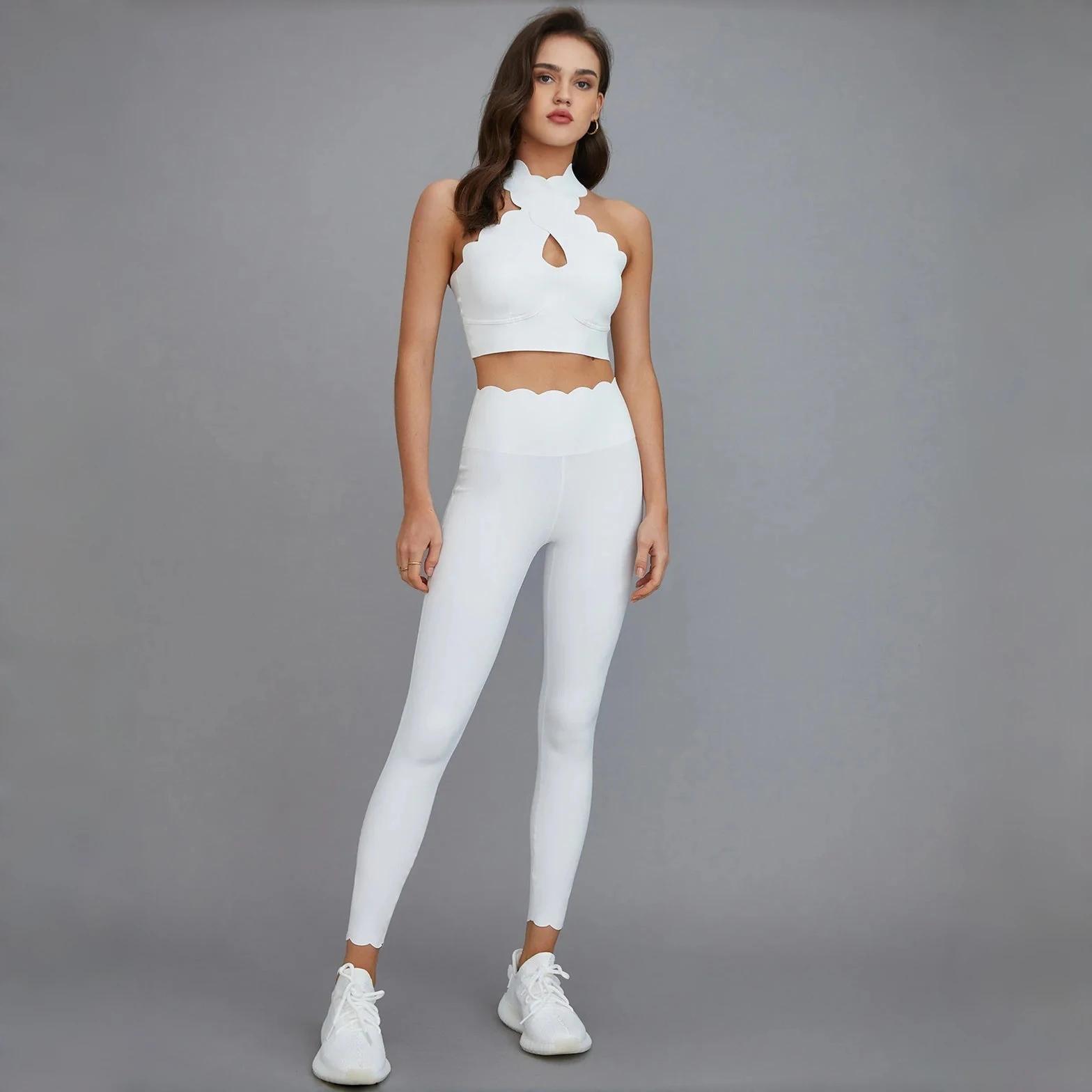 Ensemble yoga taille haute femme 2024 - Soutien-gorge sportif pantalon leggings gym 2-3 pièces
