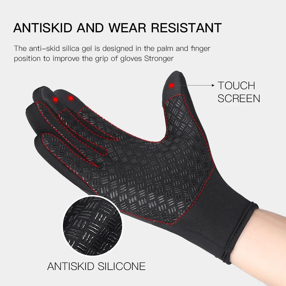 Gants de moto pour hommes et femmes, coupe-vent, antidérapants, pour écran tactile, en polaire, gard