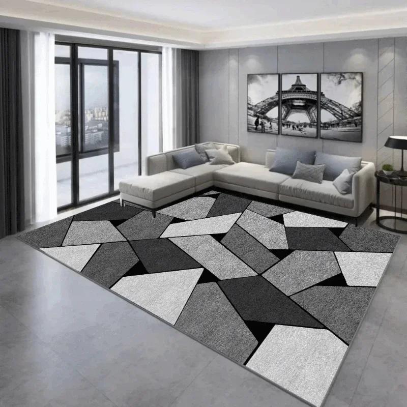 Tapis géométrique nordique pour salon décor de luxe moderne Table de canapé Tapis de grande surface