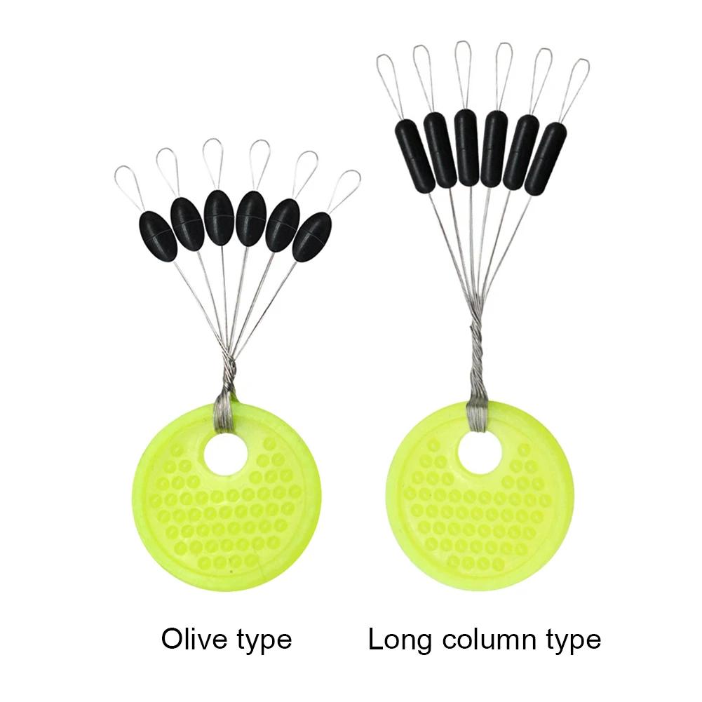 Ensemble de flotteurs de pêche en caoutchouc de silicone, bouchon nar, noir, haricot spatial, pêche