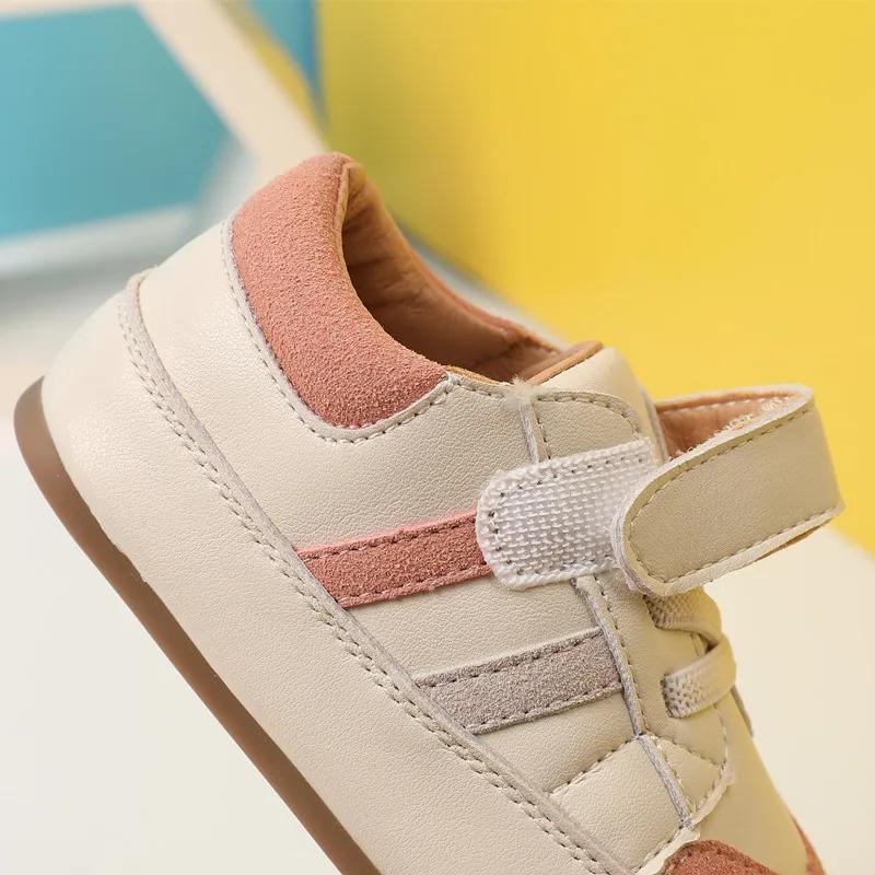 Chaussures en cuir pour bébés de 0 à 5 ans, pieds nus, à semelle souple, pour l'extérieur, Tennis, à