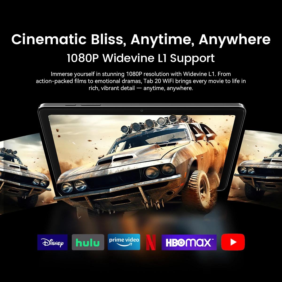 Tablette Blackview Tab 20 WIFI 10,1'' HD+ IPS Display Widevine L1 4 Go 64 Go Unisoc T310 Android 15