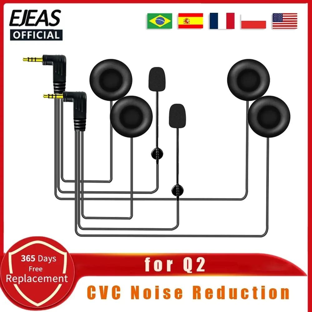 EJEAS 3.5mm Jack HiFi CVC Réduction Du Bruit Microphone Casque pour V6 Série Q2 Q7 V4 Plus Moto Blue