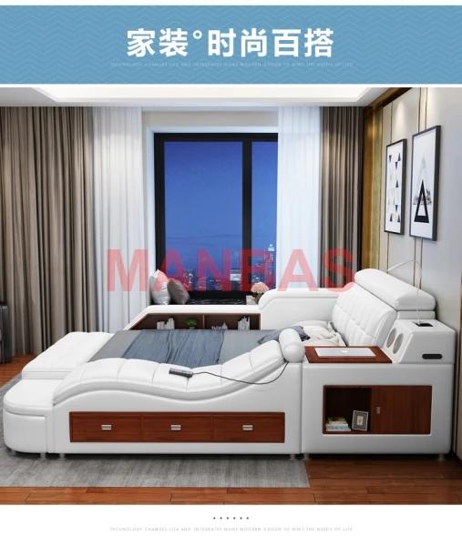 TATAMI-Lit Multifonctionnel en Cuir group, Lit avec Audio, Module de Lit Intelligent, UlOscar Camas,