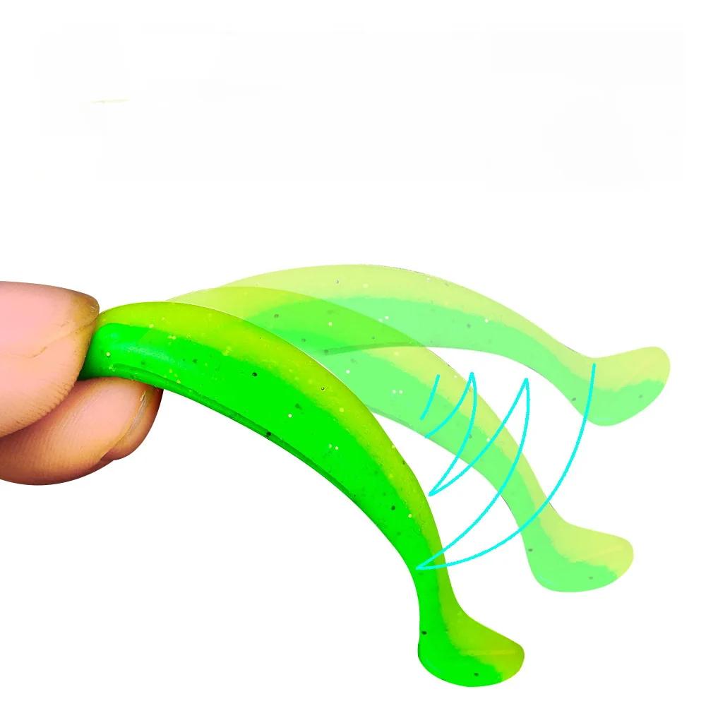 Leurre de pêche 55mm 70mm 90mm T queue ver appât souple gabarits Wobblers attirail bar brochet artif