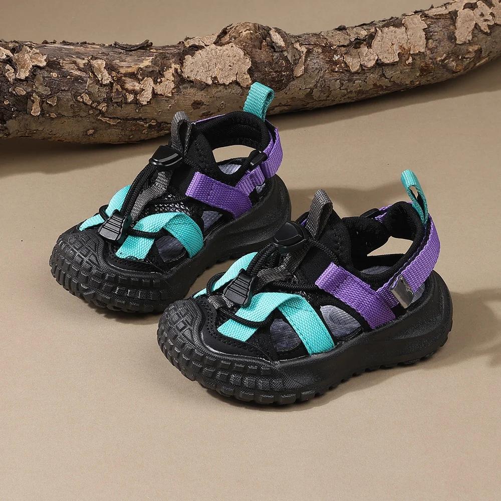 Nouvelles sandales d'été 2025 pour garçons, chaussures de sport respirantes en maille pour enfants,