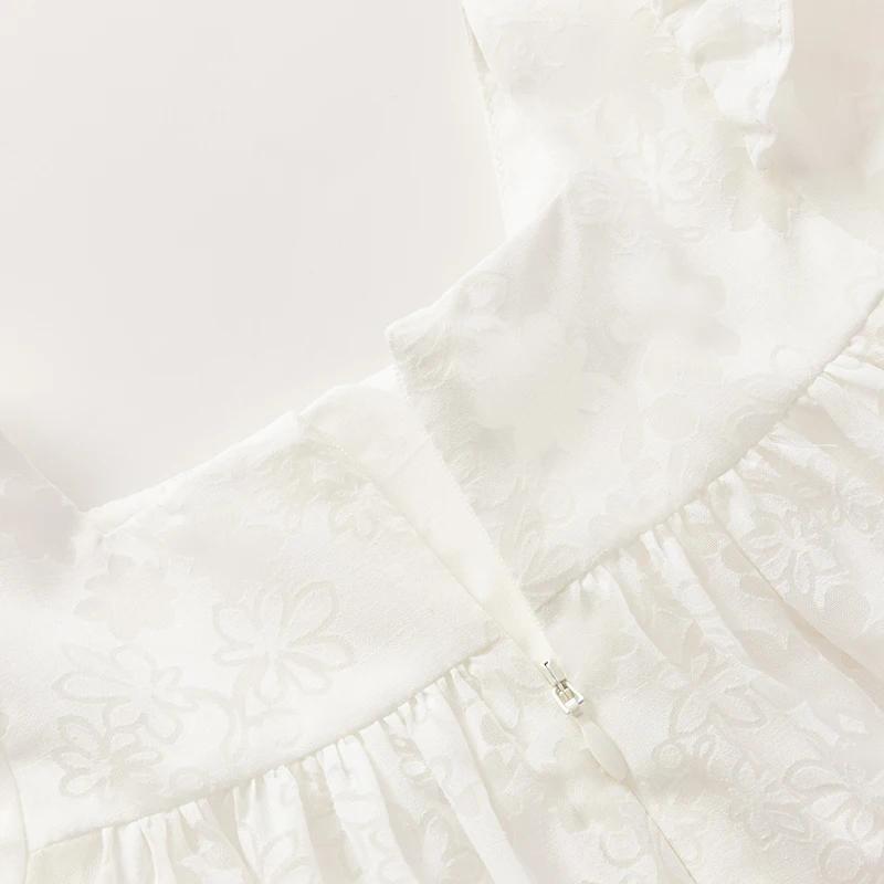 Dave Bella – robe de princesse pour filles, manches bouffantes, breloque en maille blanche, Noble, m