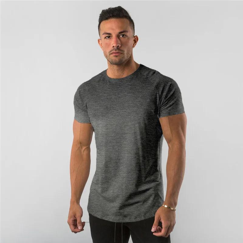 Fitness T-Shirt hommes musculation à manches courtes Sport course T-shirt hommes vêtements de Sport