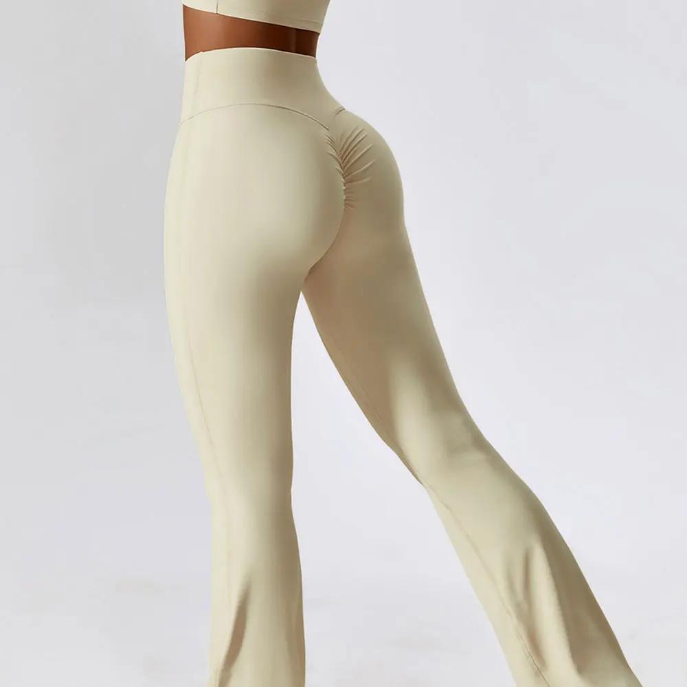 Pantalon large pour femme, leggings de yoga, collants taille haute, pantalon évasé décontracté, pant