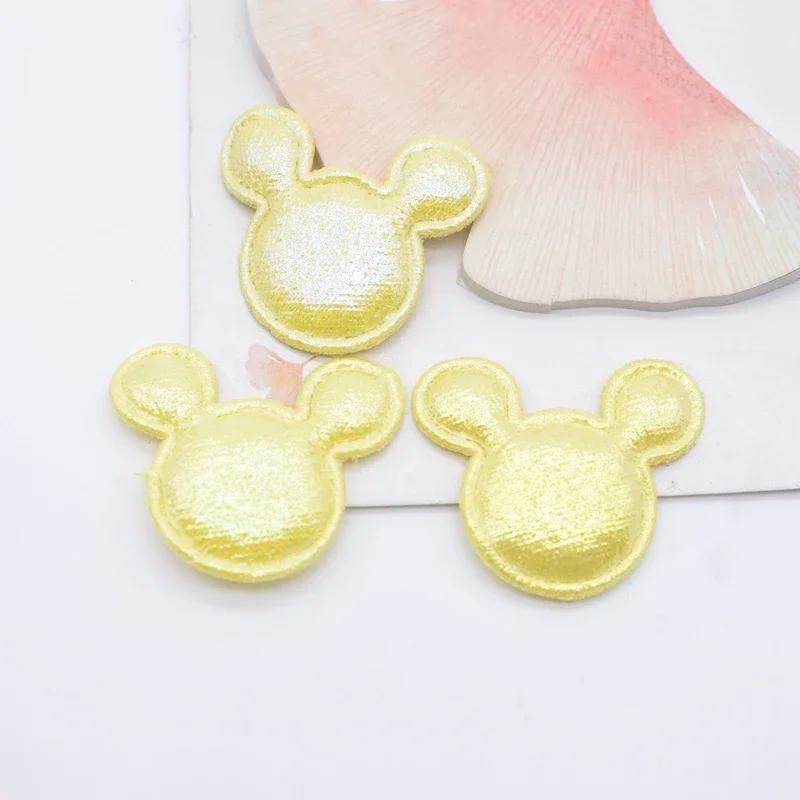 Tête de souris brillante, 50 pièces, 35x30mm, pour vêtements, chapeau, fournitures de couture, patch