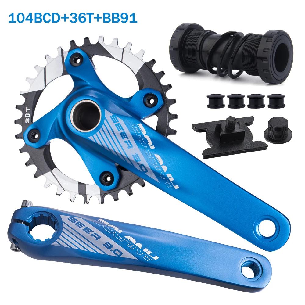 BOLANY VTT pédalier 170MM 104BCD pédalier manivelle creuse en alliage d'aluminium vtt vélo manivelle