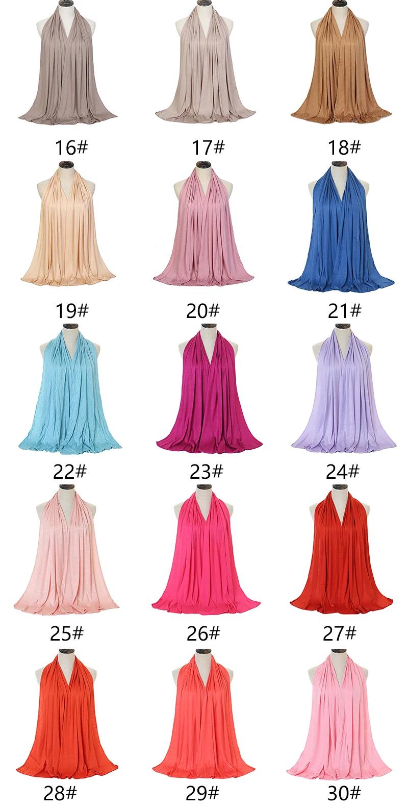 Écharpe Hijab en Jersey de coton Modal de qualité supérieure, châle musulman Long, Turban doux uni,