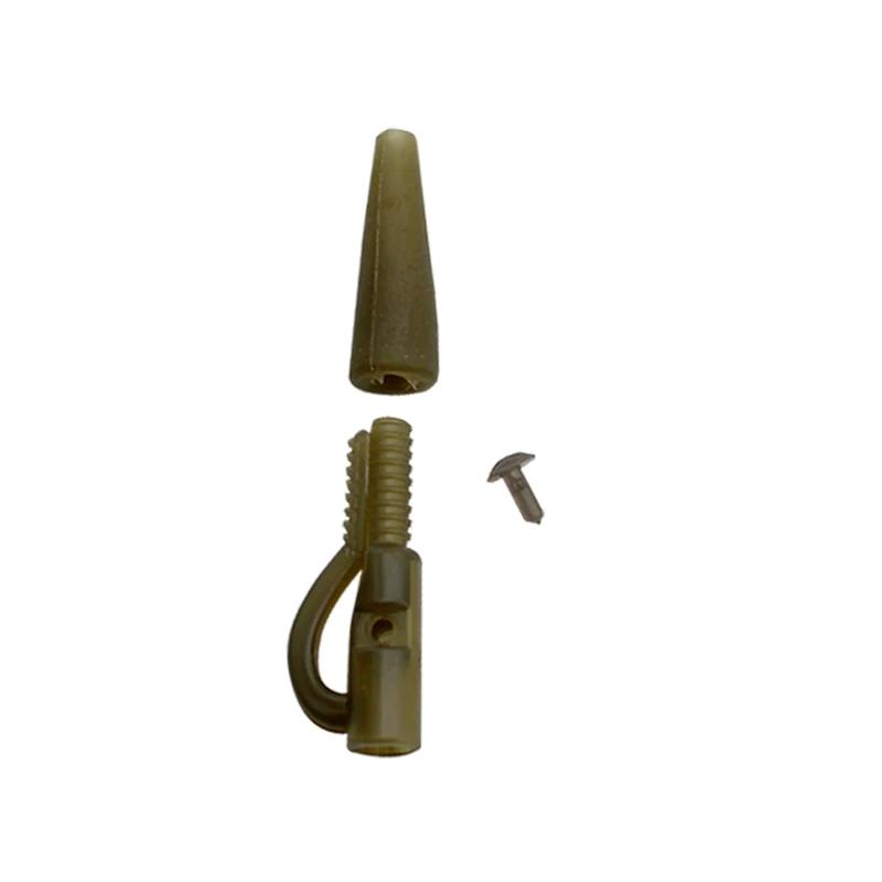 20 jeux de Clips de plomb et de caoutchoucs de queue, Kit de matériel de pêche à la carpe, accessoir