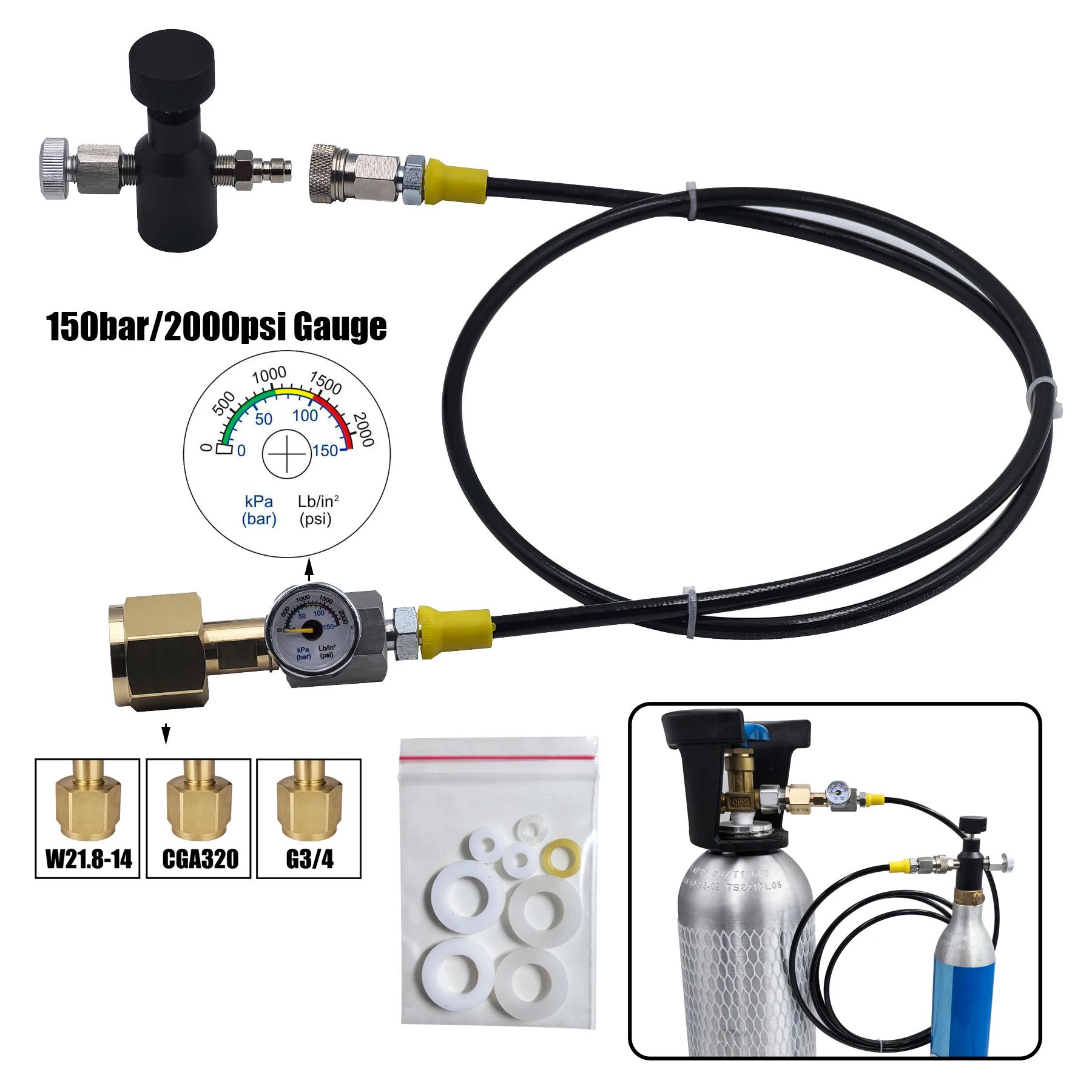 Adaptateur de Station de recharge de CO2, cylindre bleu d'eau gazeuse, avec adaptateur marche/arrêt