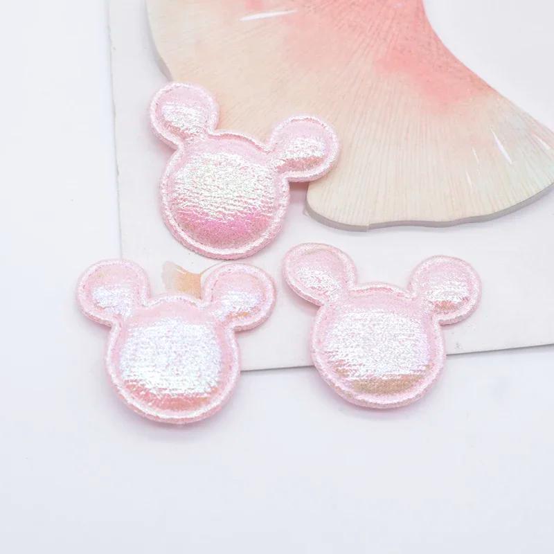 Tête de souris brillante, 50 pièces, 35x30mm, pour vêtements, chapeau, fournitures de couture, patch