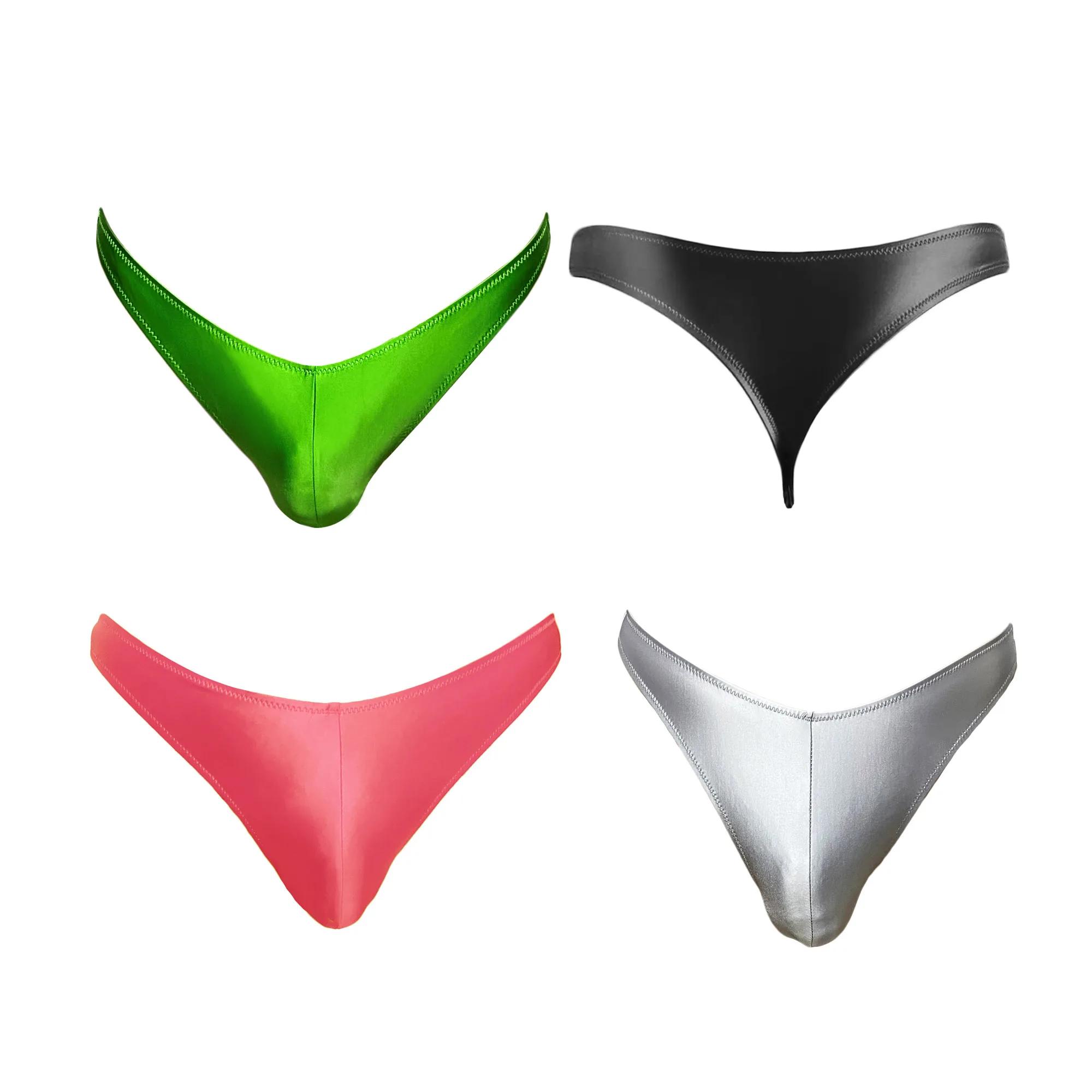 XClocKNYoung Strings pour hommes en satin brillant, taille basse, taille large, sous-vêtements brill