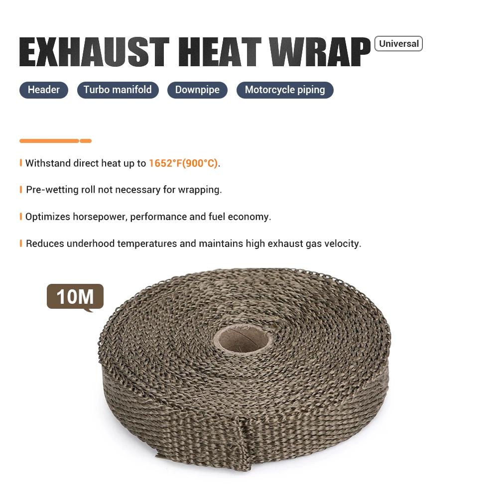 Bande d'enveloppe thermique en titane pour tuyau d'échappement, 1 "/25MM 5/10M/15M, avec attaches de