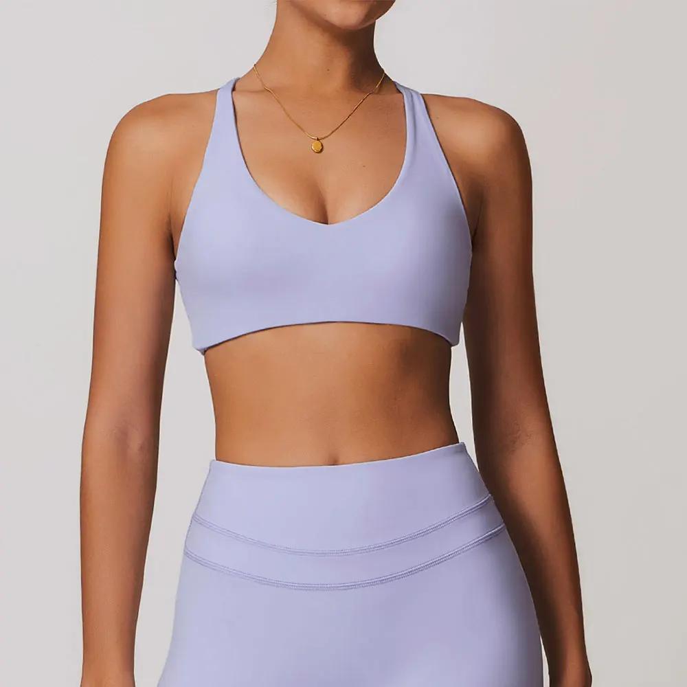 SWELTERING-Soutien-gorge de sport en nylon pour femme, sous-vêtement sexy entrecroisé et respirant p