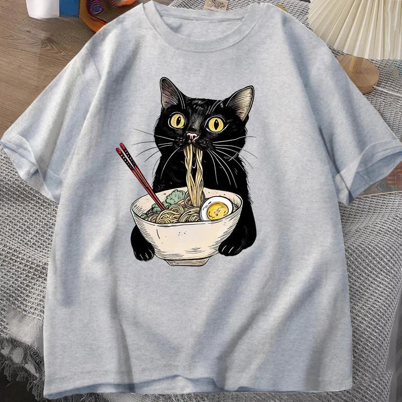 NrelucRamen-T-shirt à manches courtes pour hommes et femmes, T-shirt décontracté rétro, Économie pou