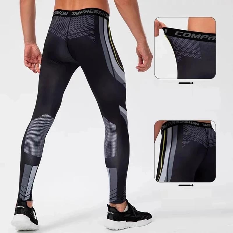 Leggings de course pour hommes, vêtements de Sport à séchage rapide, collants de Fitness, d'entraîne