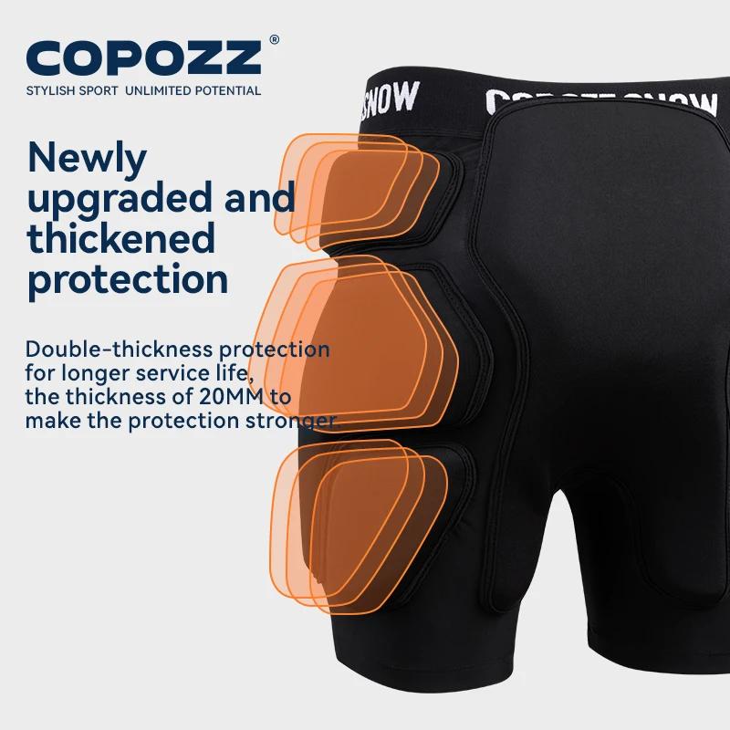 COPOZZ protection genouillères ski patinage - Short rembourré hanches S-XL sports d'hiver