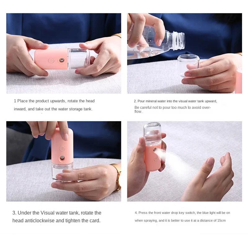 Mini humidificateur Portable, dispositif de vapeur pour le visage, Spray de beauté, appareil hydrata