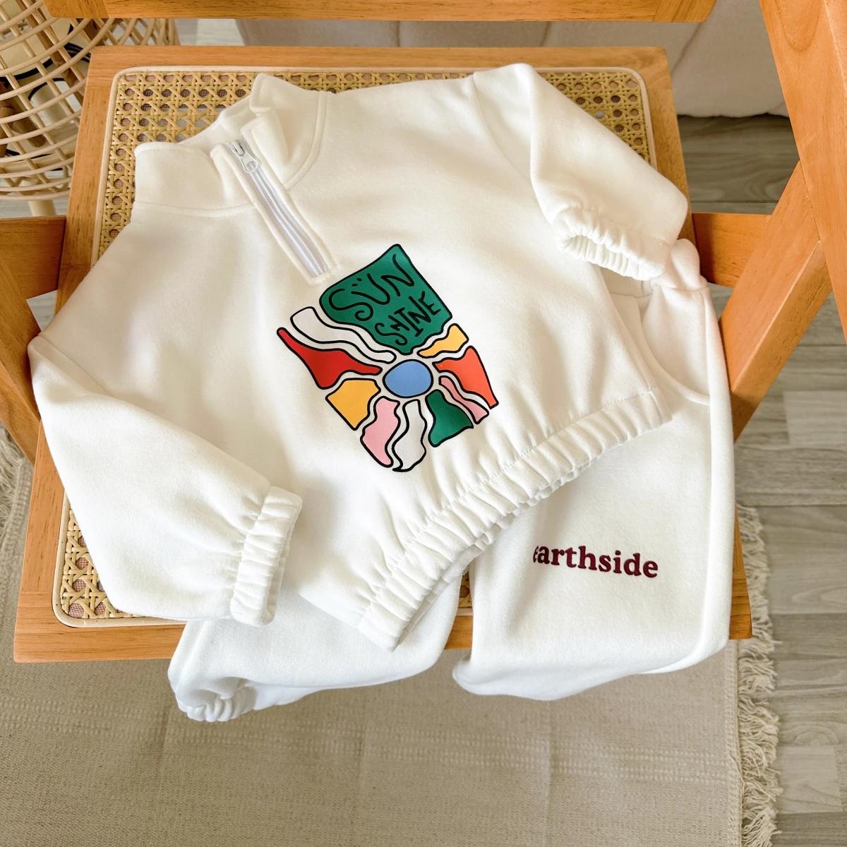 Ensemble de vêtements pour bébé garçon, veste et pantalon, survêtement épais et chaud, tenue pour en