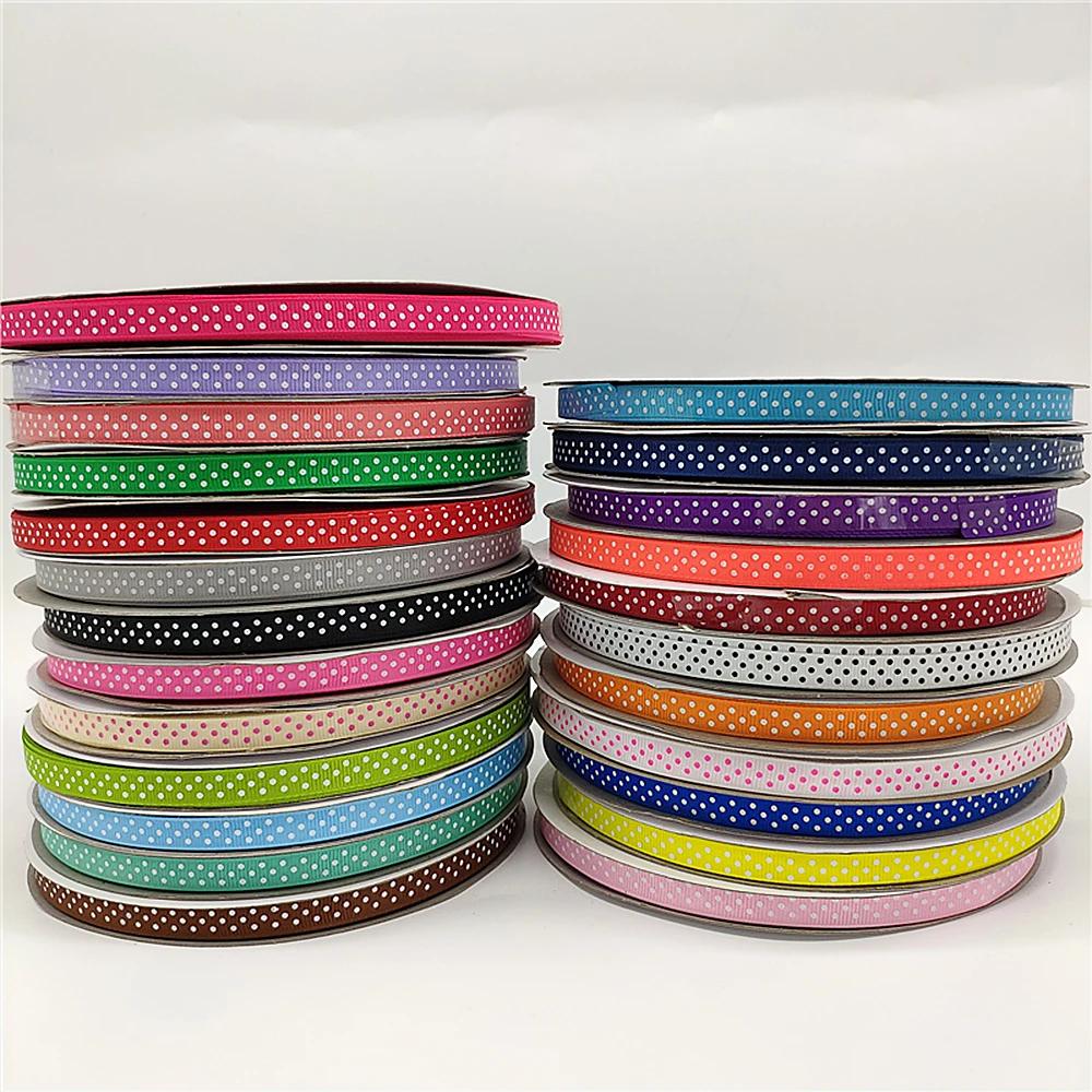Rubans côtelés à pois, 5 Yards, pour emballage de cadeaux DIY, décoration de mariage, artisanat de p