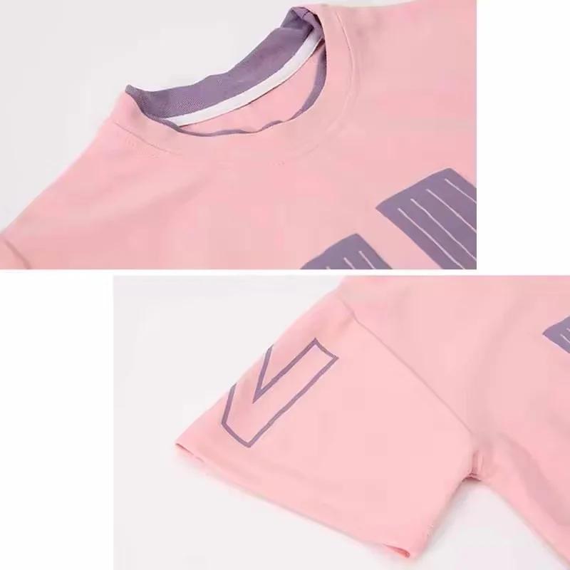 Ensembles de t-shirts pour filles, nouvelle collection été, hauts à manches courtes + shorts, 2 pièc