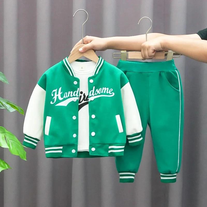 Vêtements de Baseball pour Bébé Garçon et Fille, Ensembles de dehors Décontractés, Manteau et Pantal