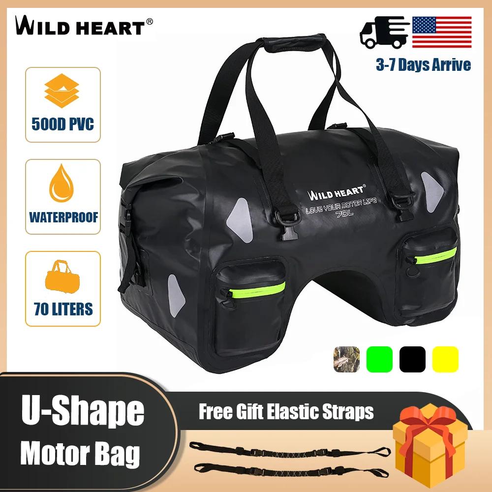 Sac de Selle Moto Étanche 70L pour Voyage et Extérieur, Sac de Rangement Sec, Sac à Dos Moto, Sac de