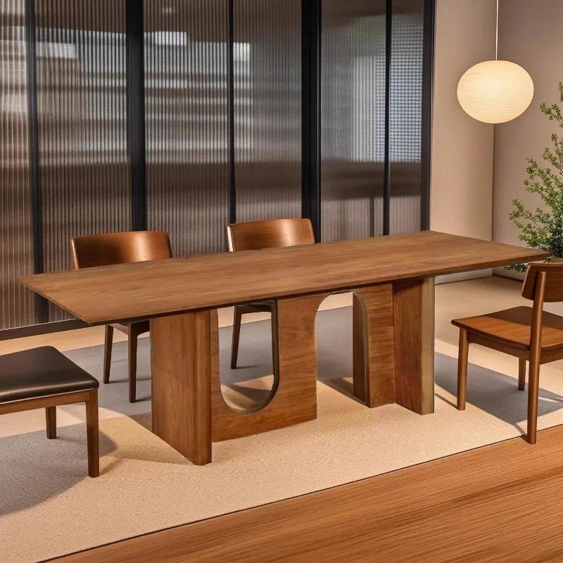 Table à manger rectangulaire pour salon, Design De luxe moderne, Table à manger Mobile nordique, meu
