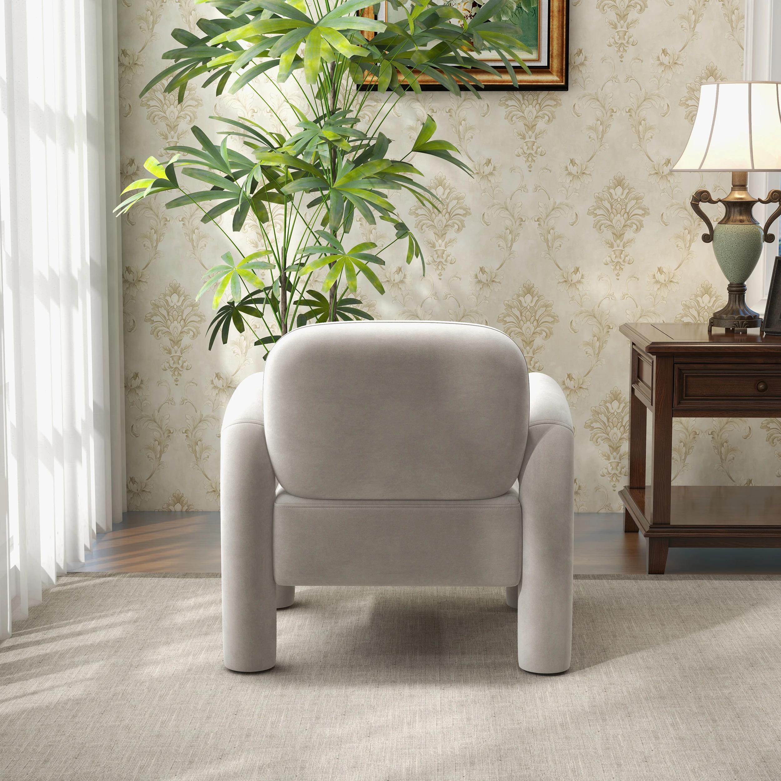 SEYNAR-Chaise d'Accent Moderne en Velours pour Salon, Milieu du Siècle