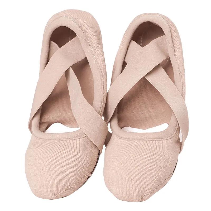 Femme chaussures de Ballet ballerines chaussures enfants pantoufles de danse filles élastique doux c