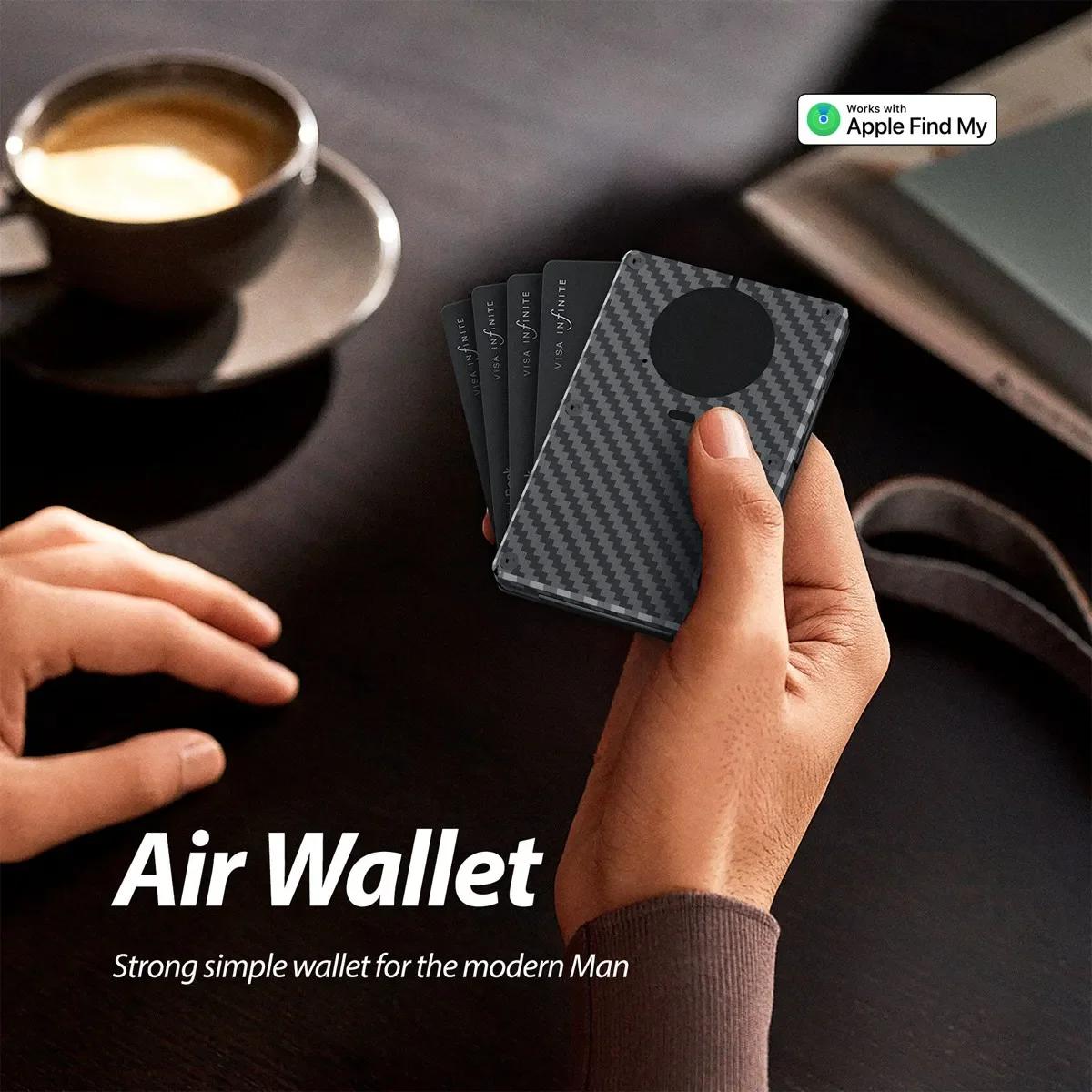 Le portefeuille intelligent fonctionne avec Apple Find My APP, portefeuille mince bloquant RFID, por
