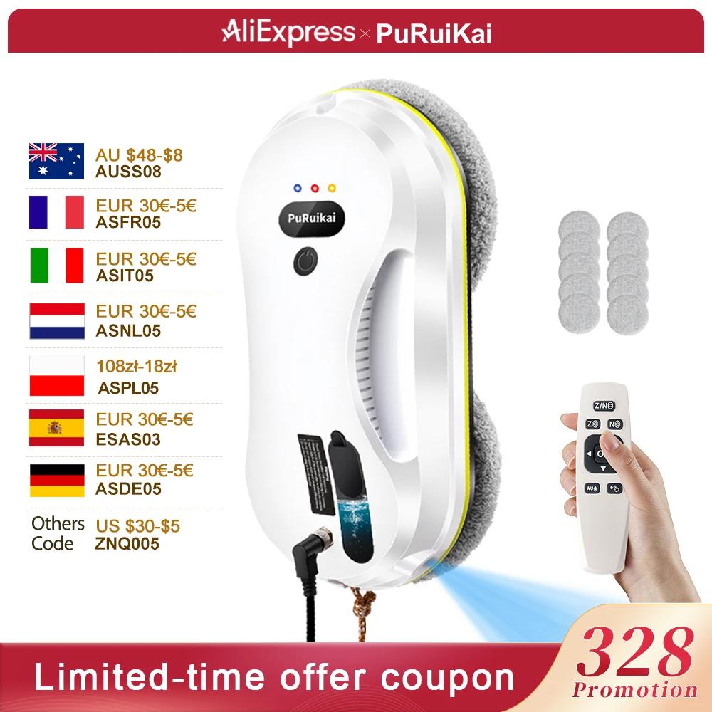 Robot de nettoyage automatique des fenêtres PuRuiKai, avec système intelligent de détection des bord