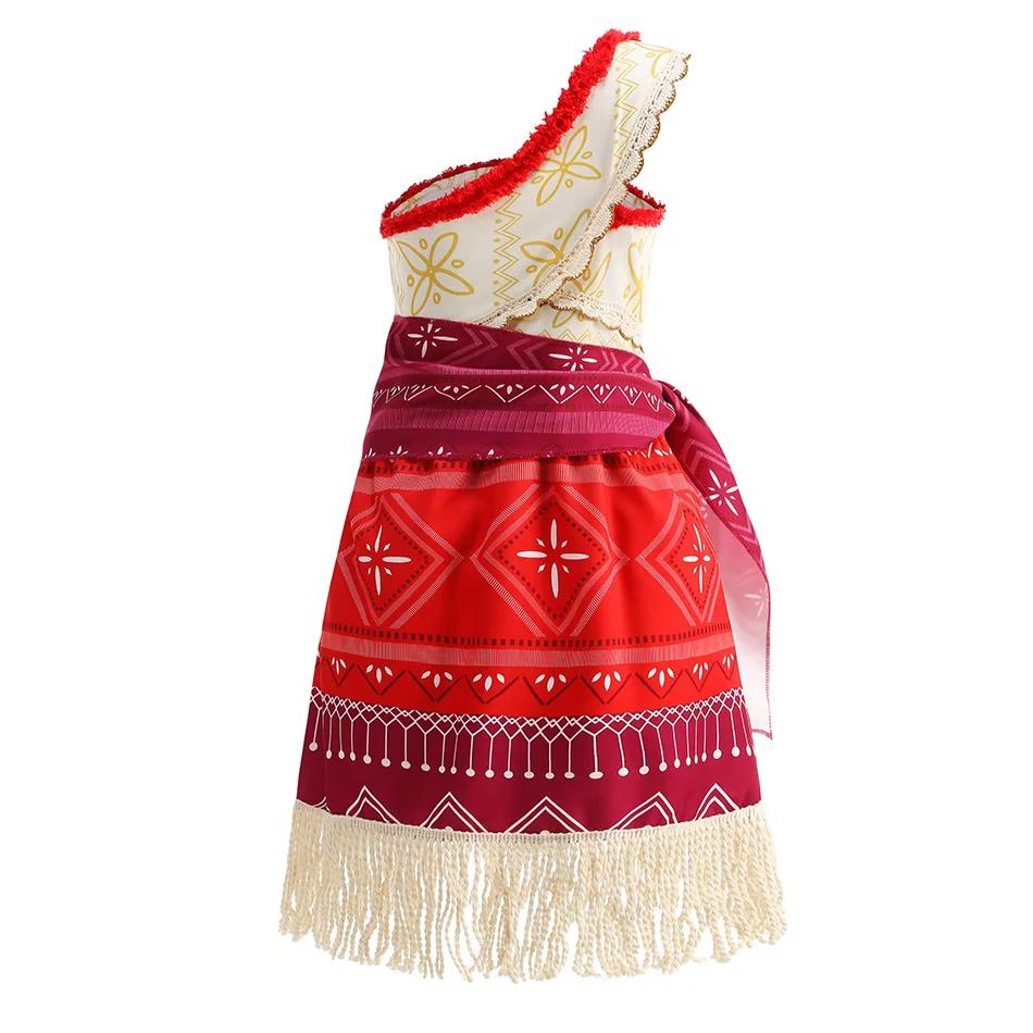 Moana – ensemble de vêtements sans manches pour filles, asymétrique épaule dénudée, princesse mignon