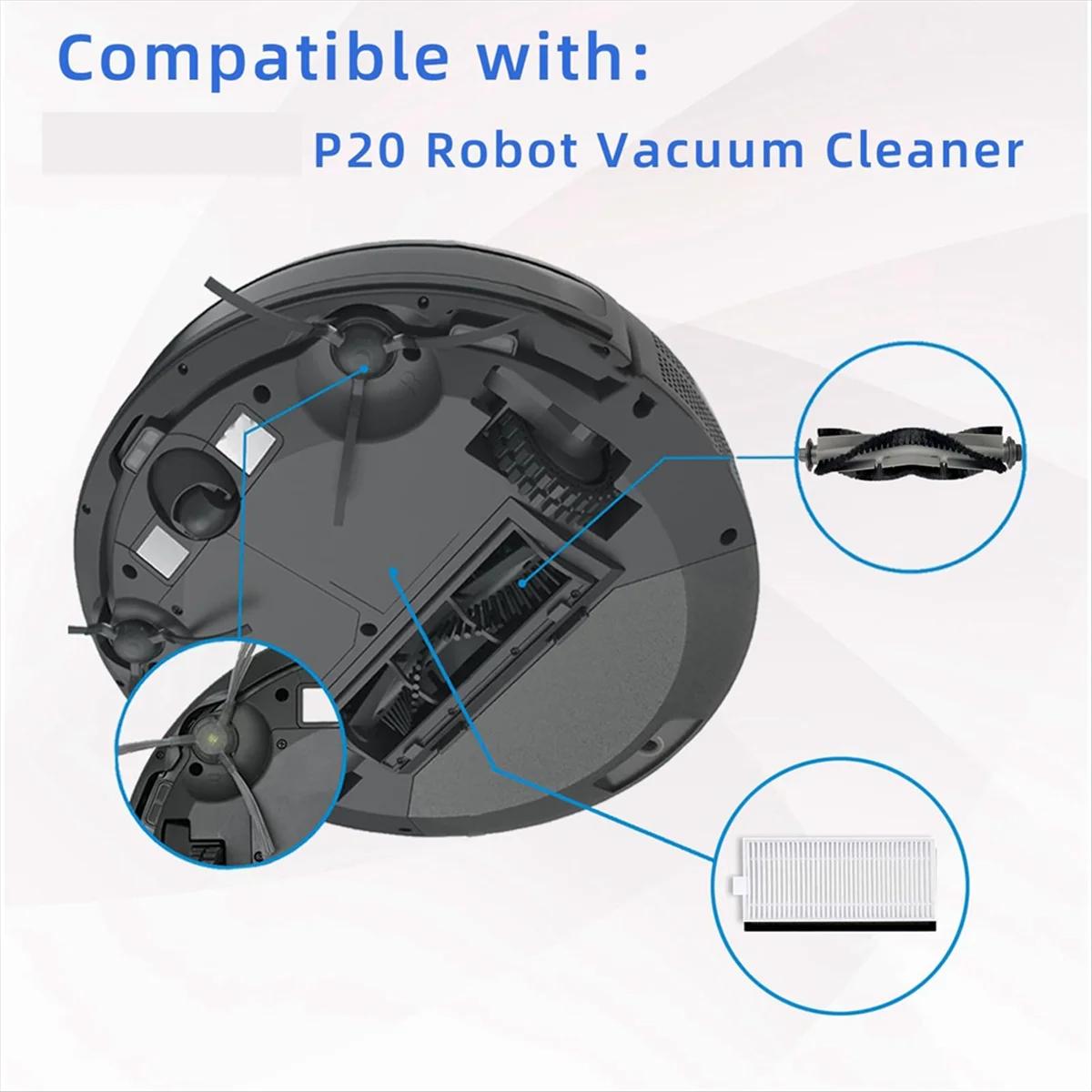 Compatible avec l'aspirateur robot AIRROBO P20 Brosse principale et latérale Filtre HEPA Accessoires