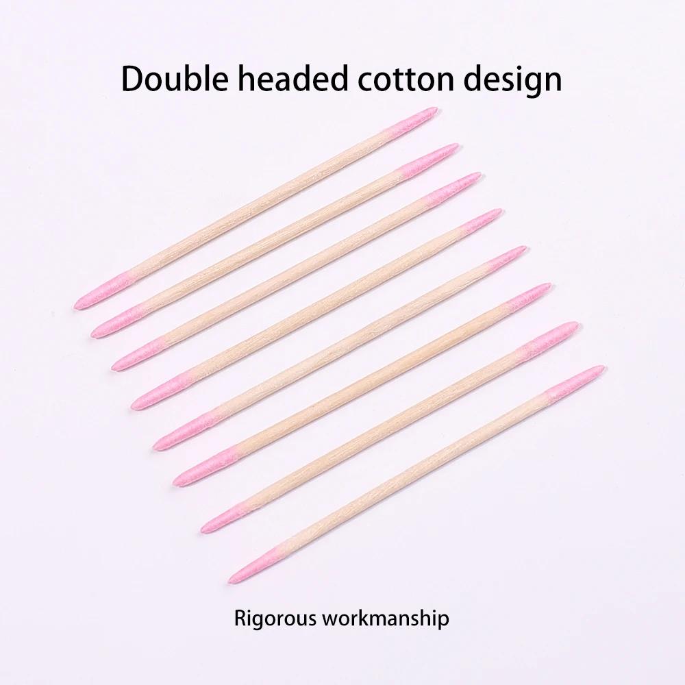 Coton-tige jetable en bois pour ongles, 1/2/5/10 pièces, bâtons de nettoyage à Double tête, poussoir
