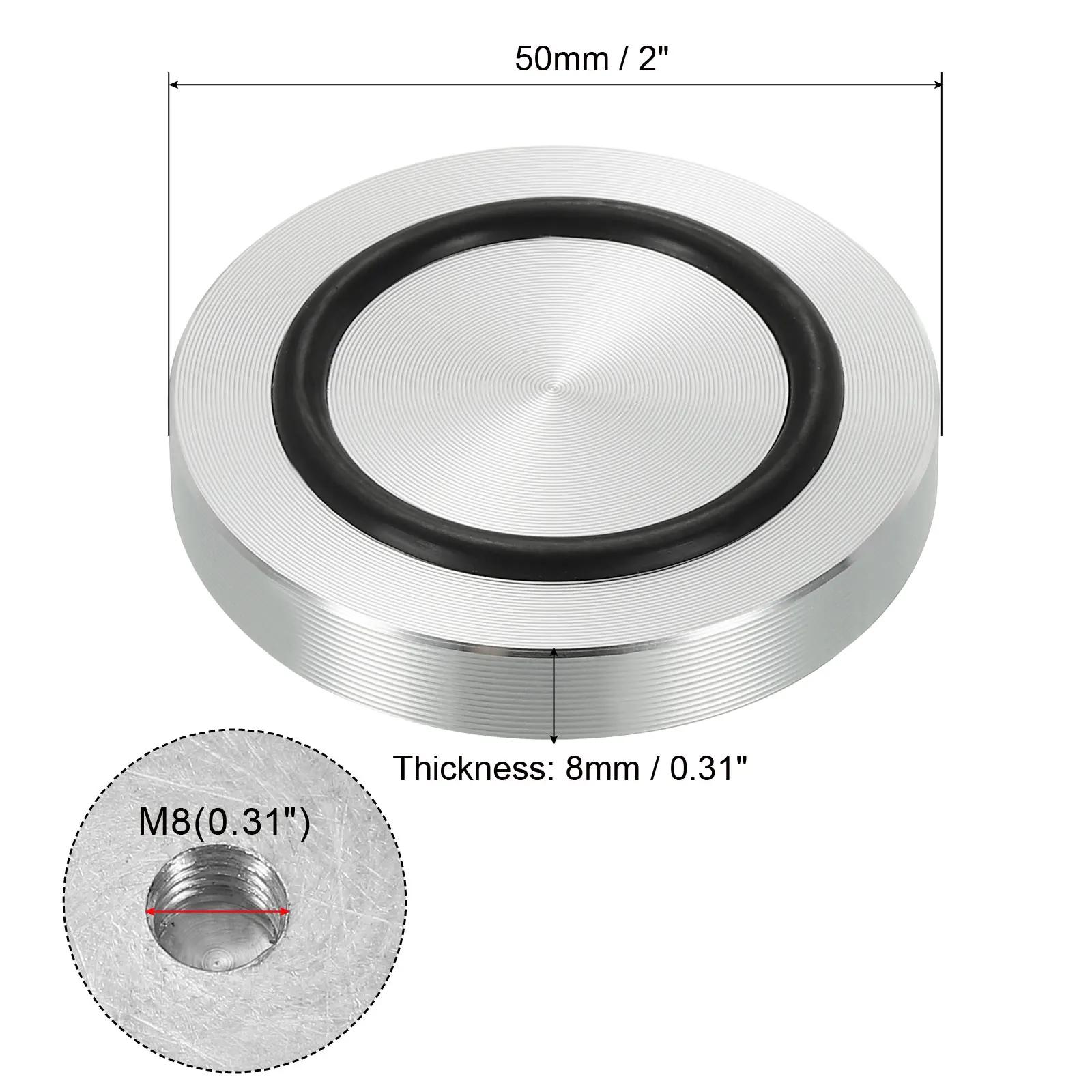 Disque circulaire en aluminium de 40/50/60mm de diamètre, adaptateur supérieur en verre M8, pieds de
