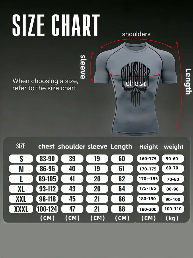 Crâne modèle 2026 T-shirt de sport pour hommes pour l'entraînement physique Fitness Compression homm