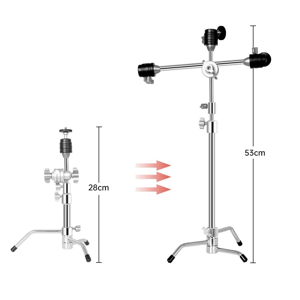 Support C réglable SH 31x18.5x7cm, trépied à trois positions, support de lampe universel multifoncti