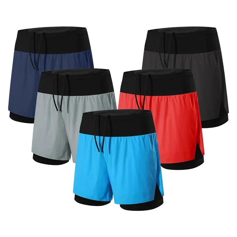 Short marathon homme double pont séchage rapide - Short fitness course basketball poche entraînement
