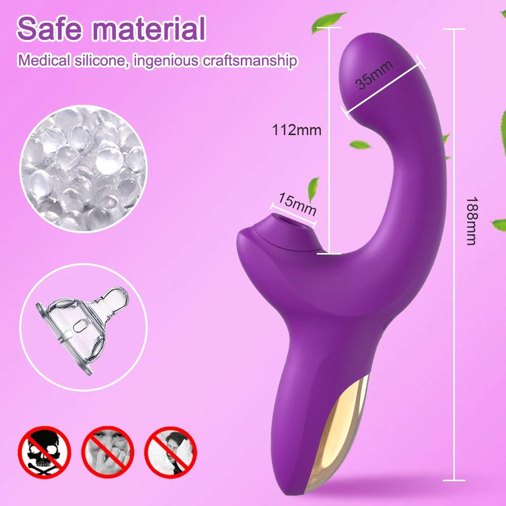 Vibromasseur gode injuste pour femme, ventouse de clitoris sous vide, produits pour adultes, jouet s