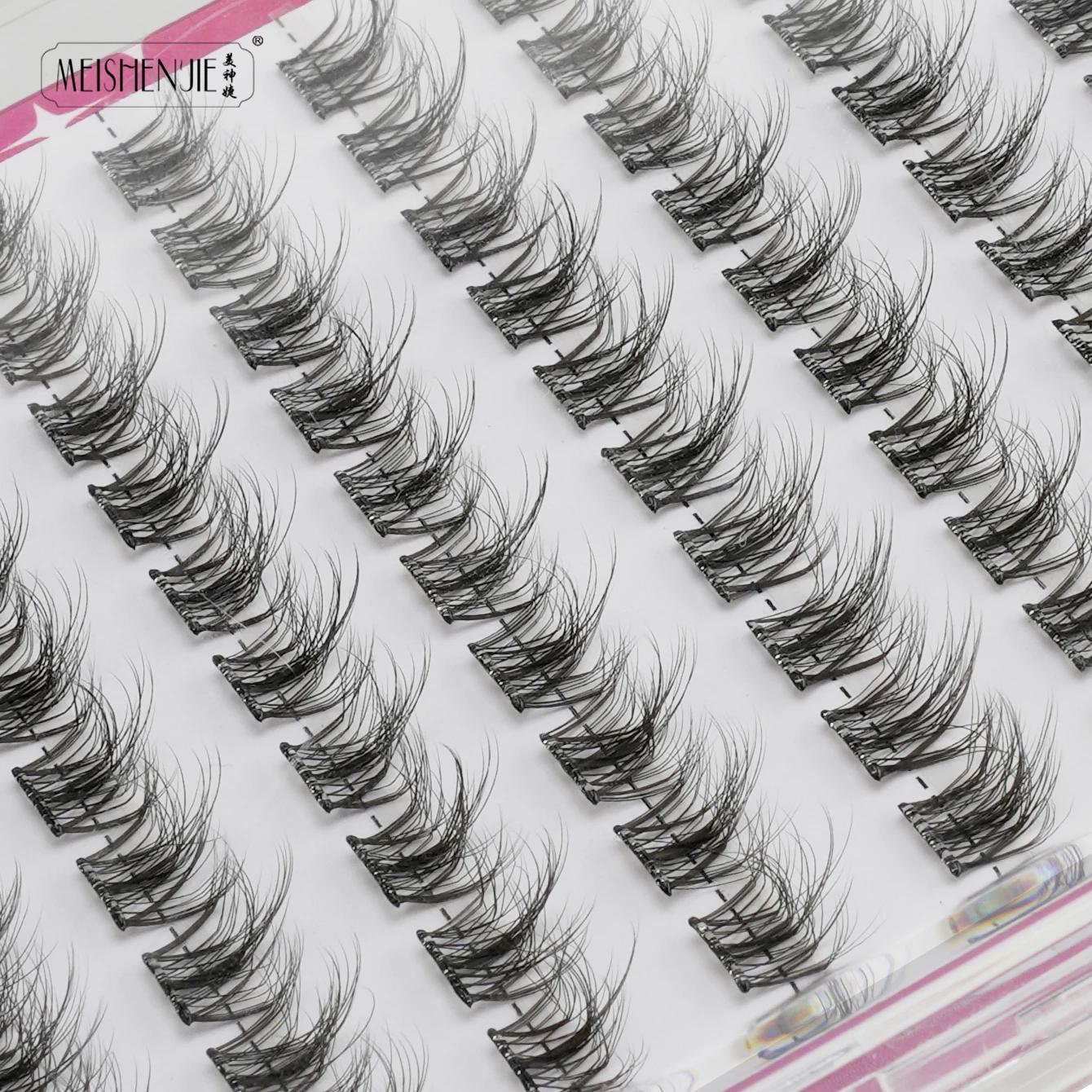 Bricolage 100 Cluster cils auto-adhésifs naturel longs faux Extension de cils sans colle nécessaire