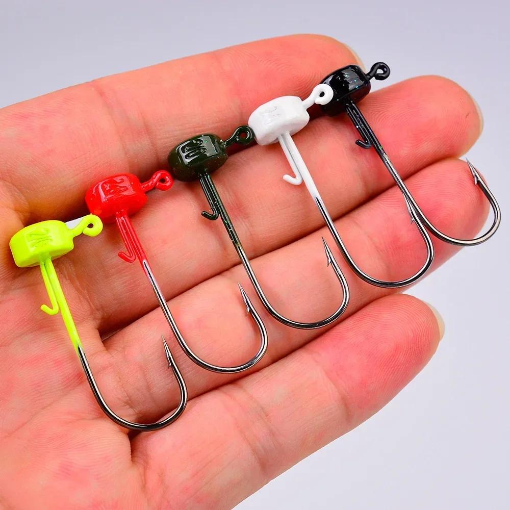 5 pièces hameçons de pêche 2.8g 3.5g 4.6g 7g Ned tête de champignon gabarit crochet barbelé pointu p