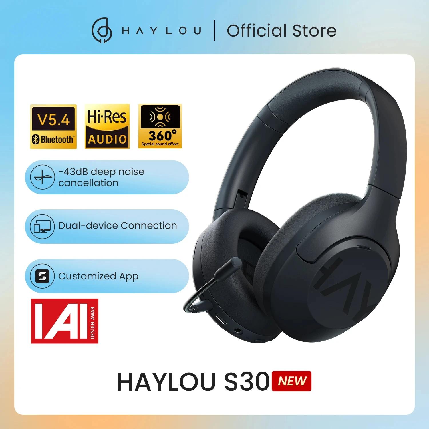 HAYLOU Écouteurs sans fil S30 Bluetooth 5.4 avec micro, suppression du bruit, ensembles de sauna, au