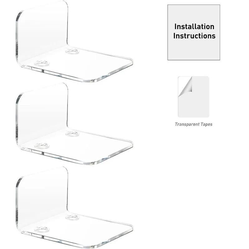 Étagère pour caméra de Surveillance, 3 pièces, support mural adhésif en acrylique, support de rangem