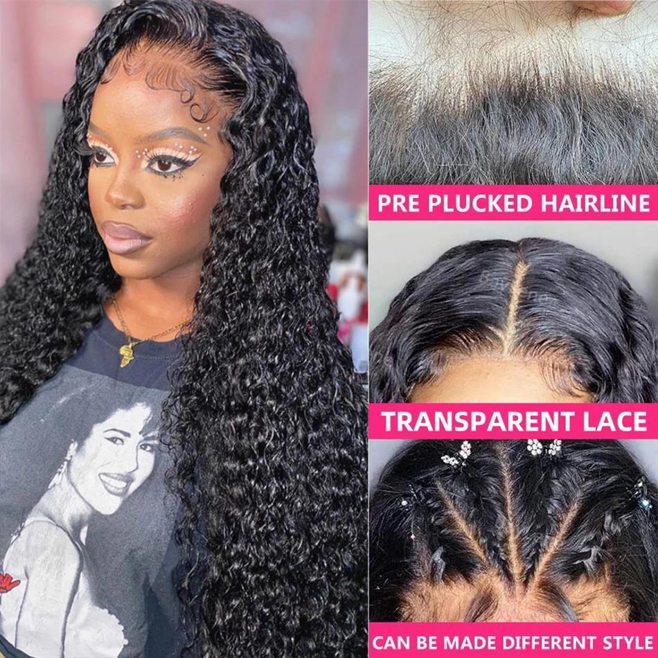 Perruque de cheveux humains bouclés Deep Wave pour femme, perruque Full Lace Closure, 4x4, 5x5, 13x6